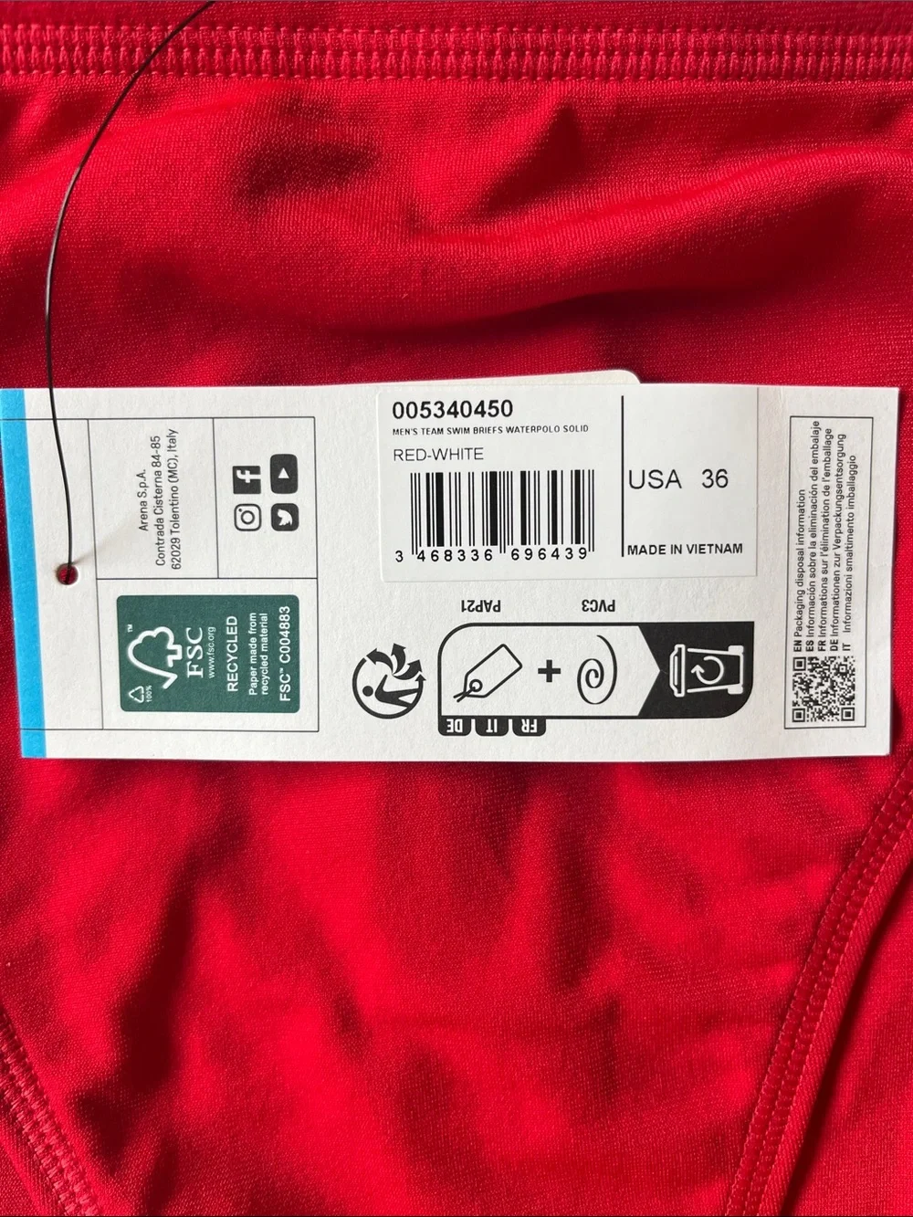 Arena Red Men’s Swim Trunks